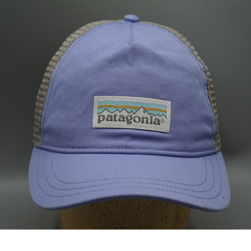 Patagonia Womens P-6 Label Layback Trucker Hat Purple Grey Snapback Cap